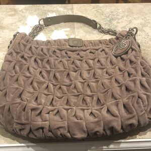 Juicy Couture Taupe Textured Shoulder Bag